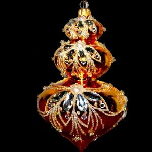Heartfully Yours Glass Christmas Ornament By Christopher Radko 3 Tiered Drop